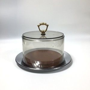 Vintage Kromex Cheese Server-Keeper, 3 pieces MCM/Cake Serv